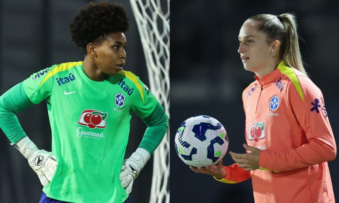 Camila Rodrigues e Isa Haas em treino da Seleção