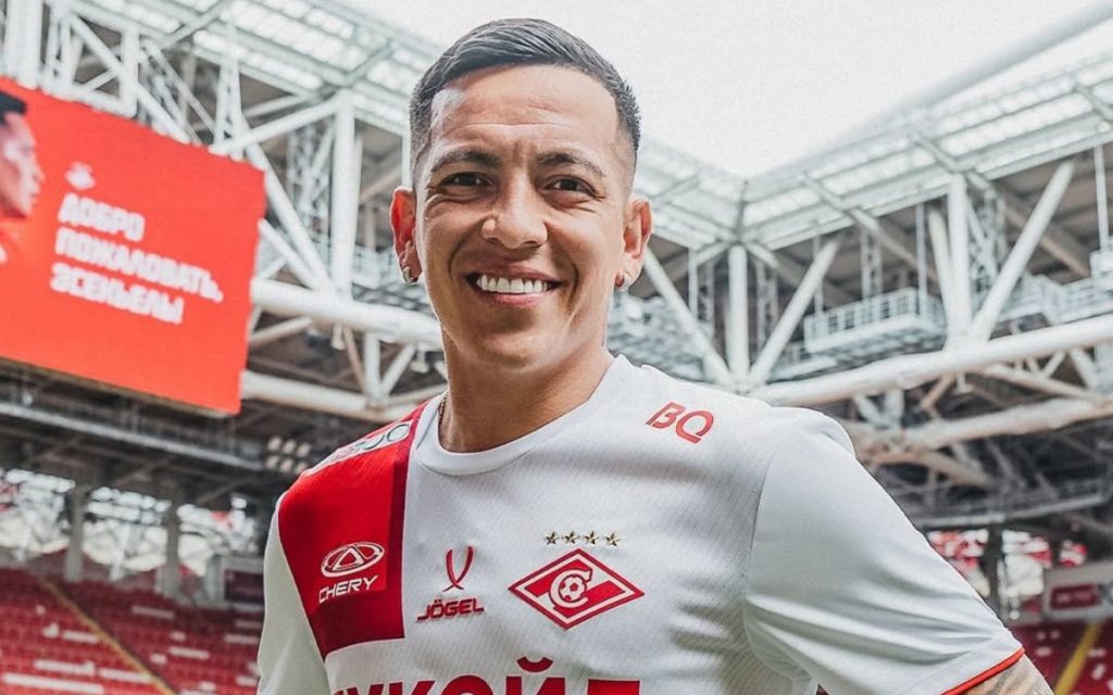 Esequiel Barco na chegada ao Spartak Moscou, em 2024 