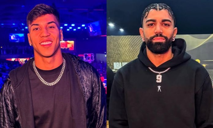 Kaio Jorge e Gabigol em evento na NBA House, em São Paulo