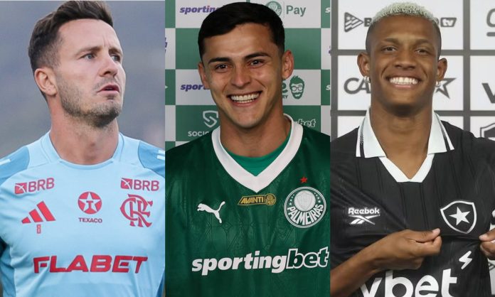 Saúl, do Flamengo, Sosa, do Palmeiras, e Danilo, do Botafogo