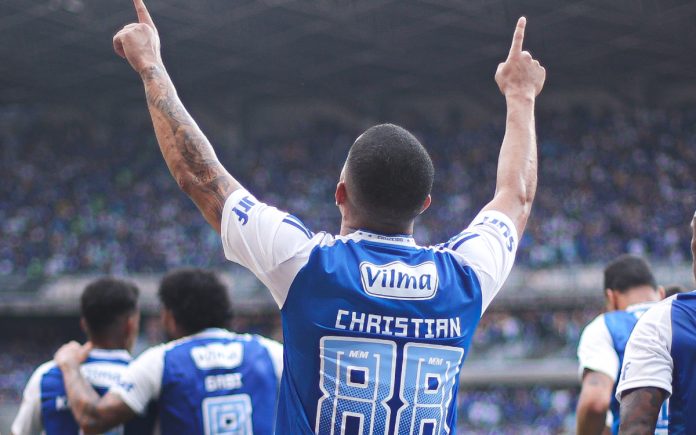 Christian após marcar contra o Juventude