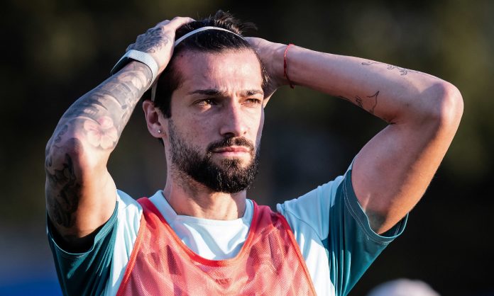 Lautaro Díaz em treino do Cruzeiro