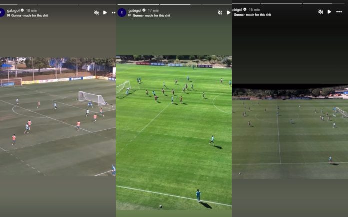 Lances de Gabigol em treino na Toca da Raposa (Foto: Reprodução/Instagram)