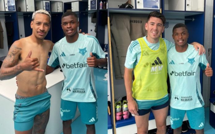 Otávio Gabriel ao lado de Matheus Pereira e Villalba