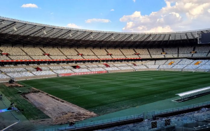 Mineirão iniciou replantio parcial do gramado