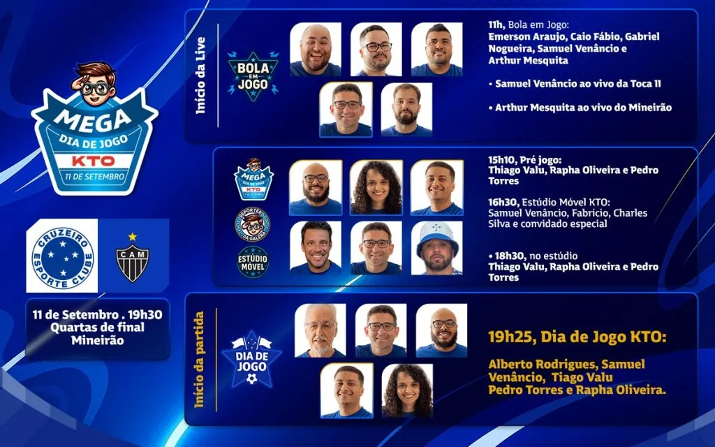 Programação do Mega Dia de Jogo KTO