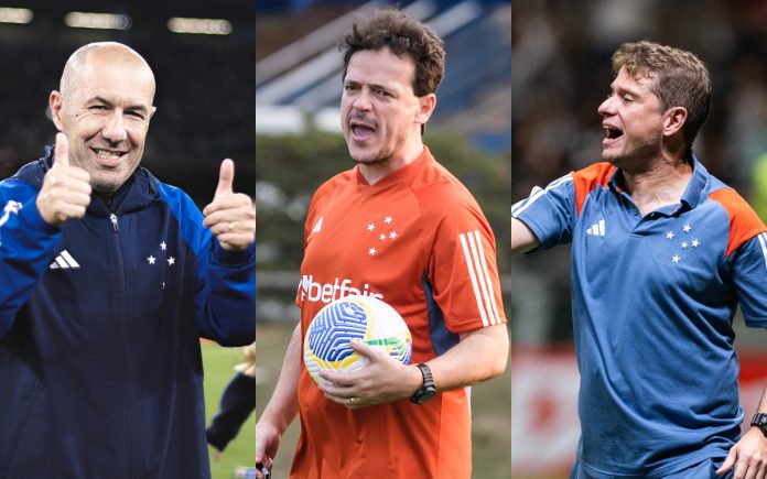 Leonardo Jardim, Fernando Diniz e Fernando Seabra (Foto: Gustavo Martins/Cruzeiro, Gustavo Aleixo/Cruzeiro e Staff Images/Cruzeiro)