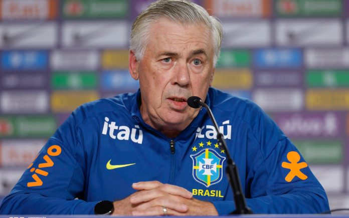 Carlo Ancelotti em coletiva da Seleção Brasileira