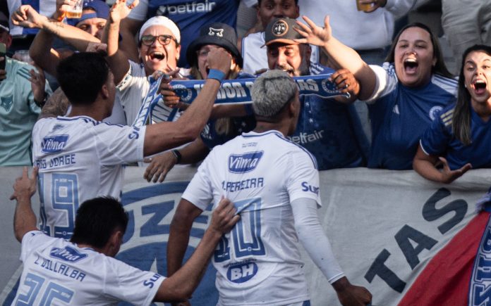 Matheus Pereira comemora gol do Cruzeiro no Nilton Santos (Foto: Rodrigo Ferreira/Cruzeiro)