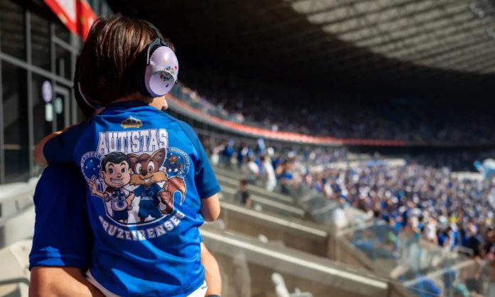 Torcedor acompanhando jogo do Cruzeiro, no Mineirão