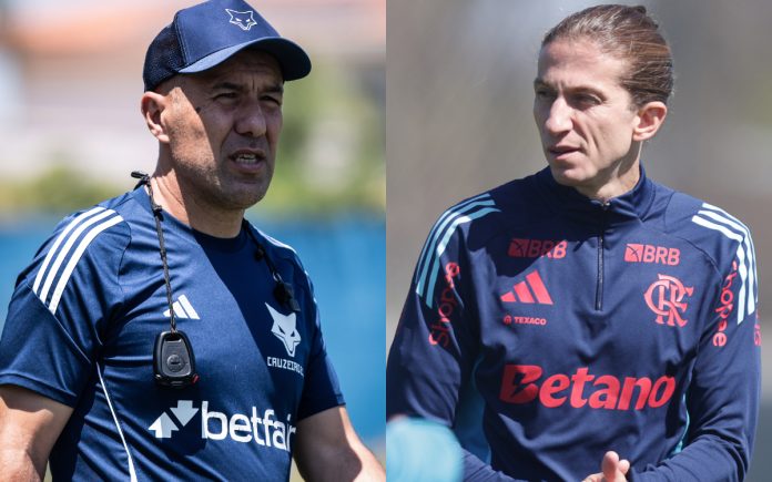 Leonardo Jardim, do Cruzeiro e Filipe Luís, do Flamengo (Fotos: Gustavo Aleixo/Cruzeiro e Divulgação/Flamengo)