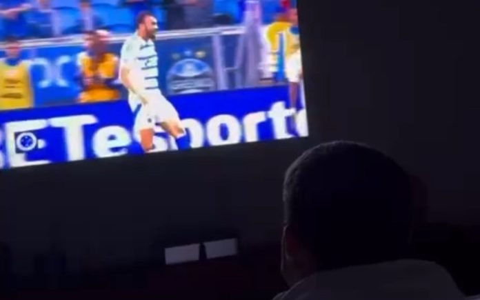 Filho de Fabrício Bruno comemora gol do pai (Foto: Reprodução/Instagram)