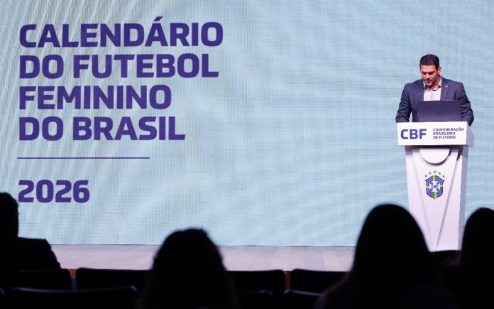 Samir Xaud, presidente da CBF, apresentou o novo calendário do futebol feminino (Foto: Rafael Ribeiro/CBF)