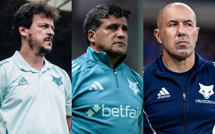 Fernando Diniz, Wesley Carvalho e Leonardo Jardim comandaram o Cruzeiro em 2025