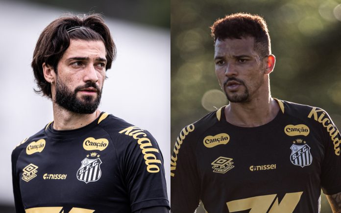 Lautaro Diaz e Zé Ivaldo estão emprestados pelo Cruzeiro ao Santos (Foto: Raul Baretta/Santos FC)