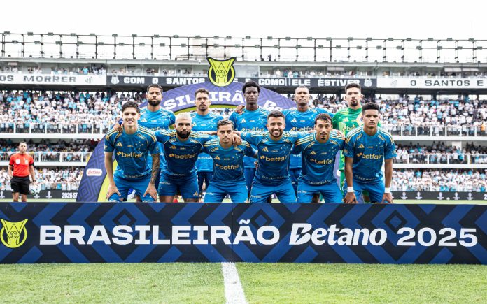 Cruzeiro na derrota para o Santos pelo Brasileirão