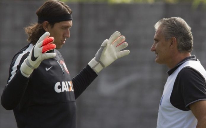 Cássio e Tite, quando estavam no Corinthians (Foto: Daniel Augusto Jr/Agência Corinthians)