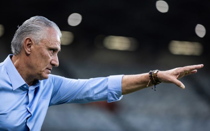 Tite aponta para o gramado do Mineirão na estreia pelo Cruzeiro
