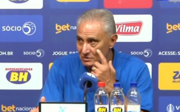 Tite, técnico do Cruzeiro, em entrevista coletiva