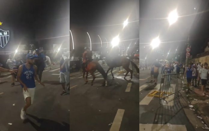 Confusão na saída dos torcedores do Cruzeiro na Arena
