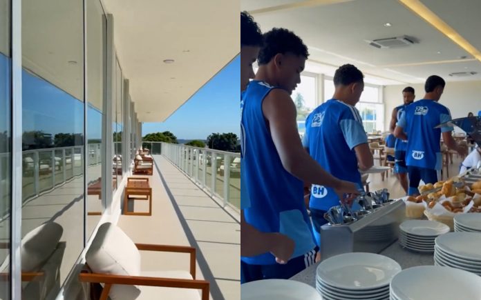 Novo refeitório do Cruzeiro na Toca (Foto: Reprodução/TV Cruzeiro)