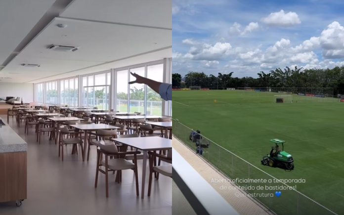 Novo refeitório da Toca II tem vista para os campos três e quatro