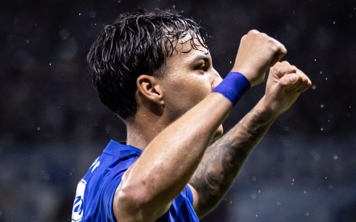 Kaio Jorge comemora gol do Cruzeiro diante do América-MG (Foto: Gustavo Aleixo/Cruzeiro)