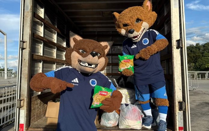 Cruzeiro está arrecadando alimentos para as vítimas das fortes chuvas (Foto: Reprodução/Cruzeiro)