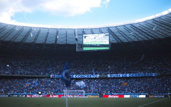 Torcida do Cruzeiro no Mineirão diante do Santos (Foto: Gustavo Martins/Cruzeiro)