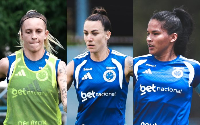 Calhau, Paloma Maciel e Marília foram convocadas para a Seleção Brasileira Feminina (Fotos: Gustavo Martins/Cruzeiro)
