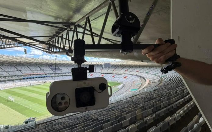 Câmeras de Iphones 17 Pro Max estão sendo instaladas no Mineirão pela Genius Sports (Fotos Mineirão/Divulgação)