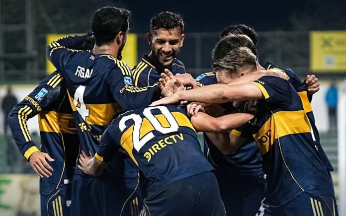 Time do Boca Juniors comemora gol pelo Campeonato Argentino (Foto: Divulgação/Boca Juniors)