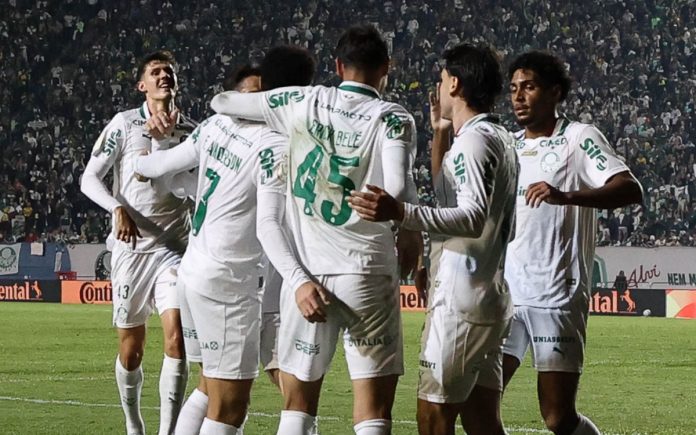 Time do Palmeiras comemora gol na Copa do Brasil (Foto: Cesar Greco/Palmeiras)