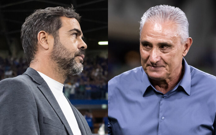 Artur Jorge e Tite, técnico e ex-treinador do Cruzeiro