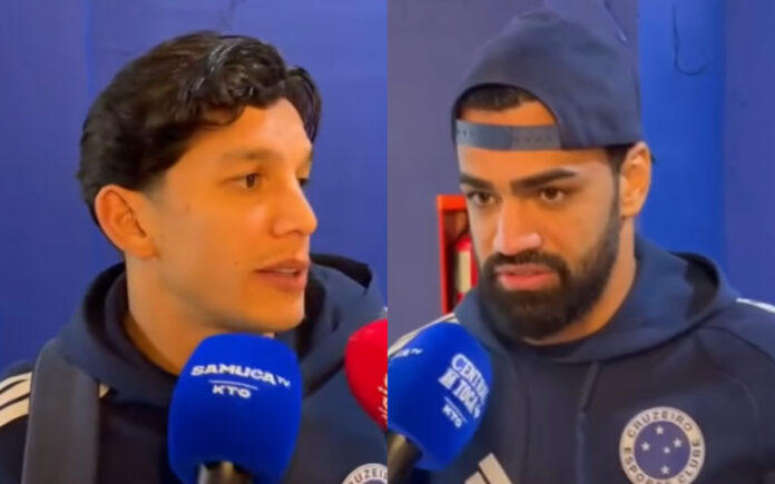 Lucas Romero e Fabrício Bruno analisaram duelo contra o Boca (Foto: Samuca TV)