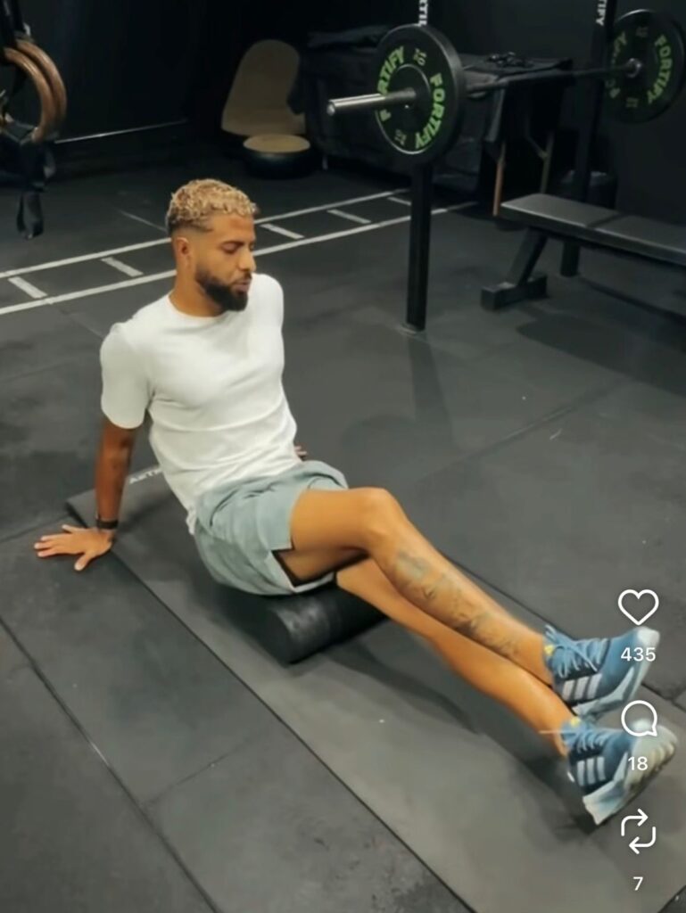 João Marcelo em atividade física durante a pausa para a Copa (Foto: Reprodução/Redes Sociais)