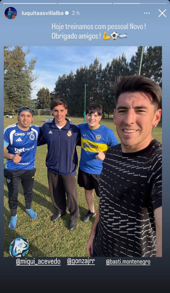 Villalba fez atividades em campo durante a pausa (Foto: Reprodução/Redes Sociais)