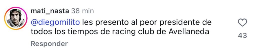 Torcedores do Racing lamentam saída de Rojas (Foto: Reprodução/Instagram)