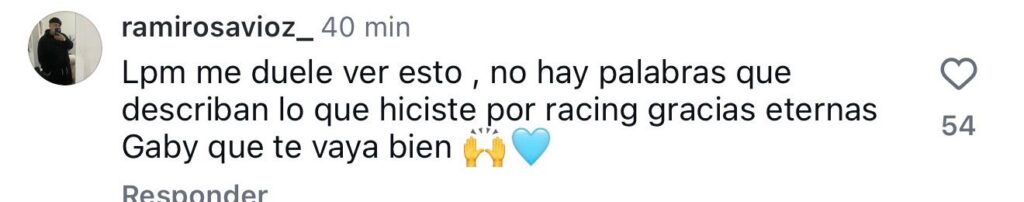 Torcedores do Racing lamentam saída de Rojas (Foto: Reprodução/Instagram)