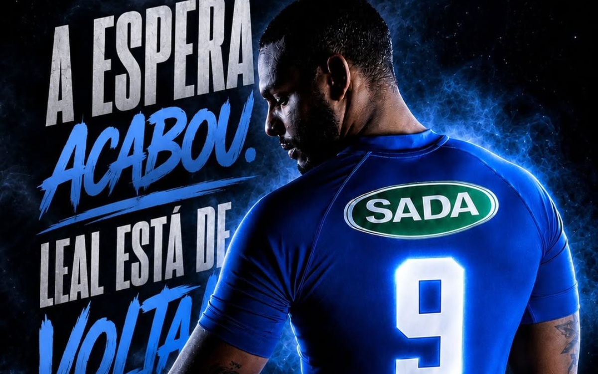 É oficial! Sada Cruzeiro anuncia retorno do ponteiro Leal