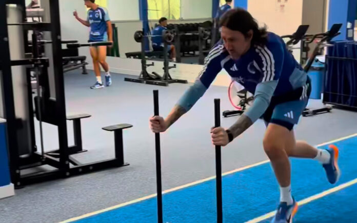 Cássio, goleiro do Cruzeiro, em treino na Toca (Foto: Reprodução/Redes Sociais)