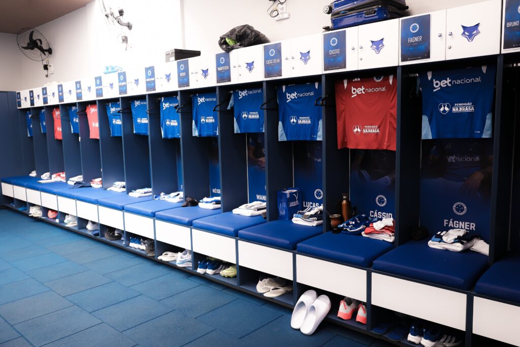 Detalhes do novo vestiário da Toca ll (Foto: Divulgação/Cruzeiro)
