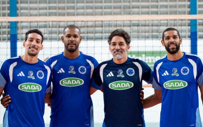 Rodriguinho, Leal, Filipe Ferraz e Wallace, do Sada Cruzeiro (Foto: Agência i7/Sada Cruzeiro)
