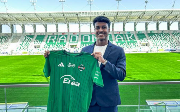 Ruan Índio foi anunciado pelo Radomiak Radom, da Polônia (Foto: Divulgação/Radomiak)
