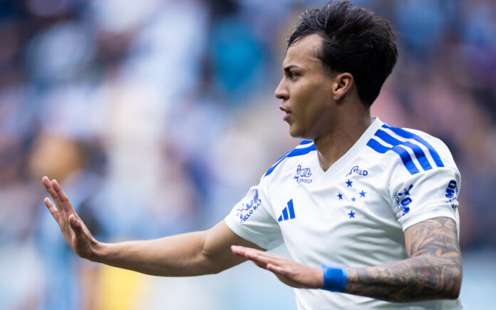 Kaio Jorge comemora gol diante do Grêmio (Foto: Lucas Bubols/Cruzeiro)