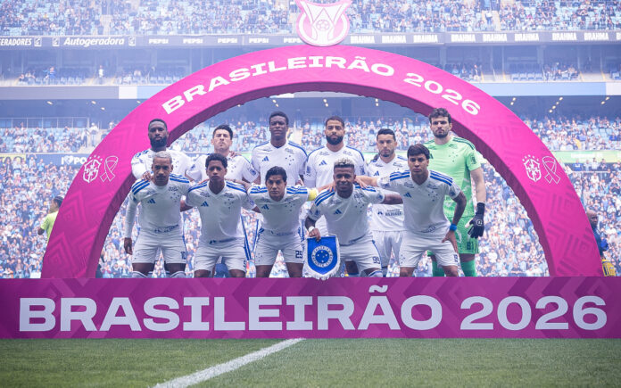 Time do Cruzeiro na Arena do Grêmio (Foto: Lucas Bubols/Cruzeiro)